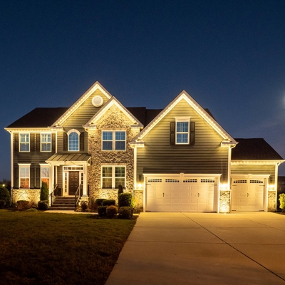 House with outdoor lighting Photo